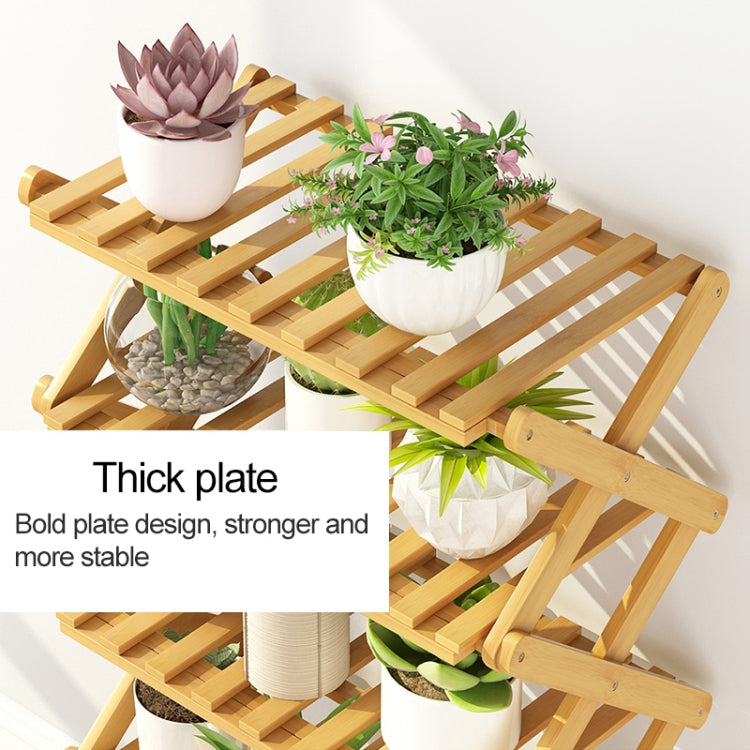 6-stöckiger Balkon Wohnzimmer Klappbarer Massivholz-Blumenständer Topfpflanzenregale, Länge: 100cm, 100cm 6-stöckig