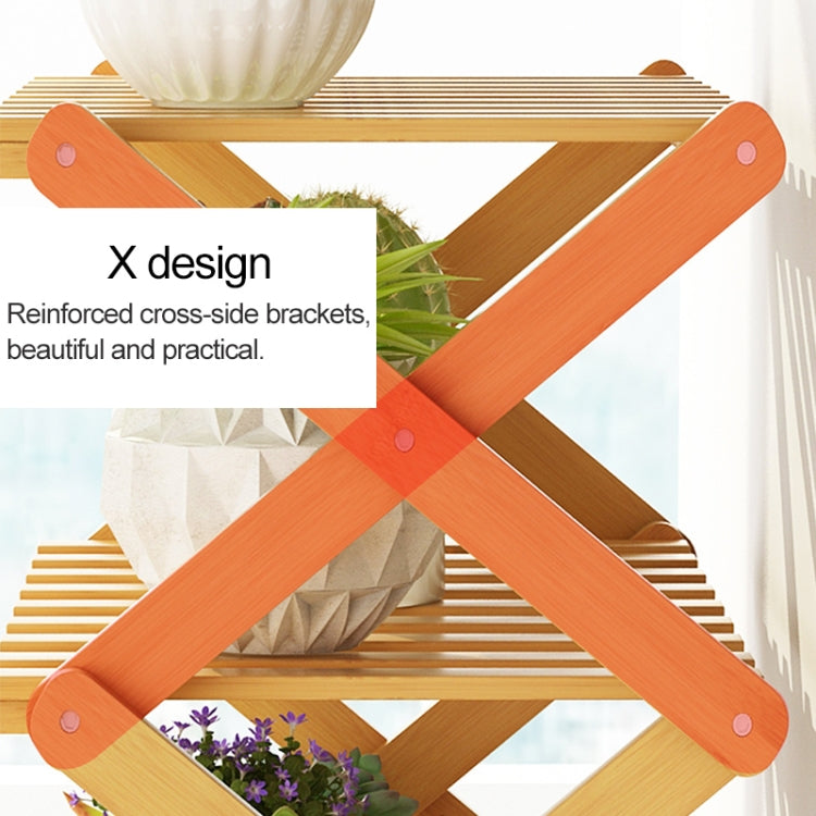 6-stöckiger Balkon Wohnzimmer Klappbarer Massivholz-Blumenständer Topfpflanzenregale, Länge: 100cm, 100cm 6-stöckig