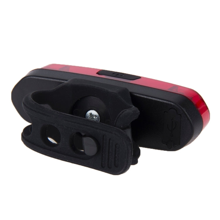 AQY-096 IPX4 Abnehmbares USB Wiederaufladbares Dual-Farb LED Fahrrad-Rücklicht, Weiß & Rot, Blau & Rot