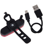 AQY-096 IPX4 Abnehmbares USB Wiederaufladbares Dual-Farb LED Fahrrad-Rücklicht, Weiß & Rot, Blau & Rot