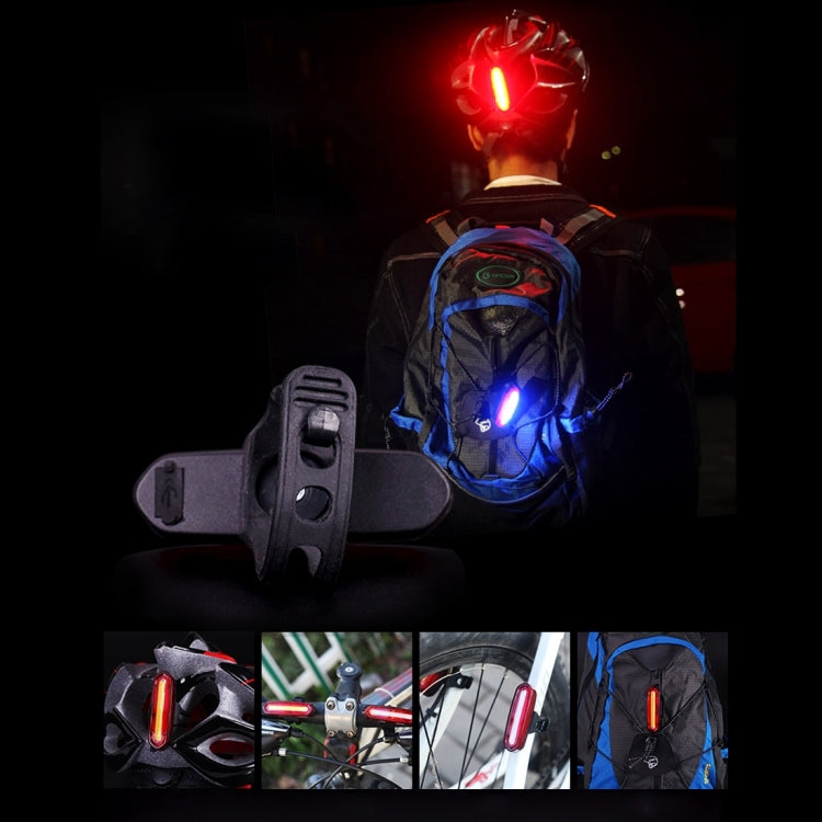 AQY-096 IPX4 Abnehmbares USB Wiederaufladbares Dual-Farb LED Fahrrad-Rücklicht, Weiß & Rot, Blau & Rot