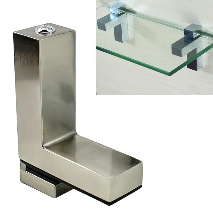 3-24mm F-Typ Halterung aus gebürsteter Zinklegierung für feste Glas-Holzschichtplatten, 3-24mm gebürstet