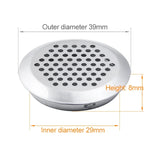 10 Stück abgeschrägte Oberfläche 29mm Gehäuselüfter Rund Air Vent Edelstahl Lamellenabdeckung Entlüftungen mit kleinen Löchern, 29mm abgeschrägt