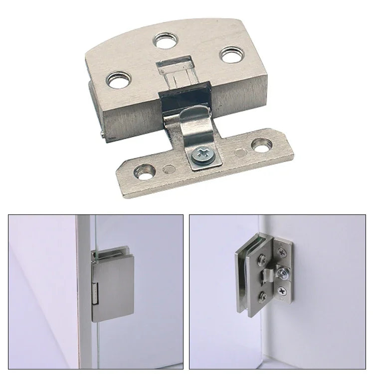 Gebürstetes Glas-Scharnier ohne Bohrlöcher, Größe: S, 3-7 mm, S