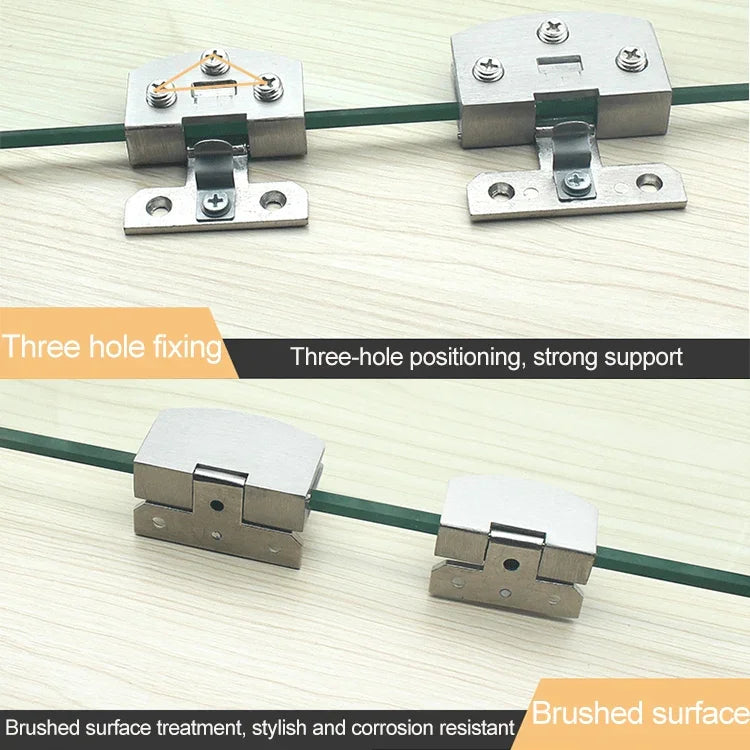 Gebürstetes Glas-Scharnier ohne Bohrlöcher, Größe: S, 3-7 mm, S