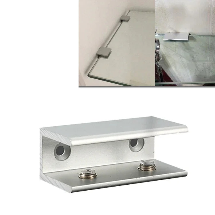 Doppelloch-Aluminiumlegierung-Glasbefestigungsclip, L, 16mm, L, 16mm