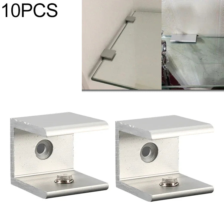 10 Stk. Einloch-Glasbefestigungsklammer aus Aluminiumlegierung, S, 20 mm, S, 20 mm