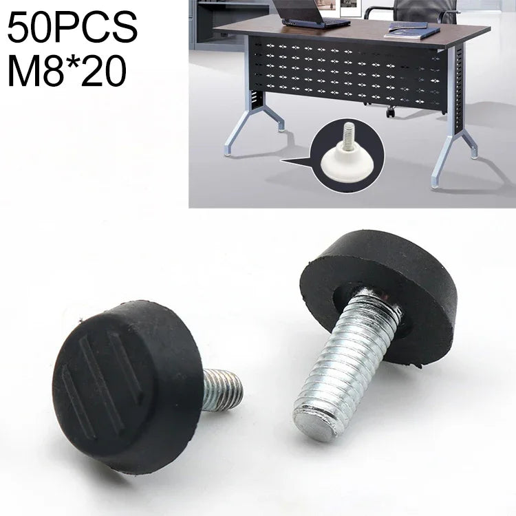 50 Stk. verstellbarer Fußpolster Möbelschraubenstütze, M8x20