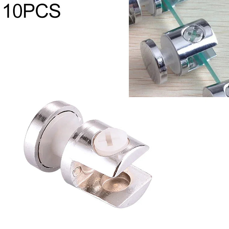 10 Stück Zinklegierung Hell Feste Klammer Verbindung 8mm Zylindrische Glasbefestigungsklemme mit Basis, 8mm Zylindrisch, mit Basis
