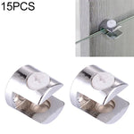 15 PCS Zinklegierung Helle Feststellhalterung Verbindung 12mm Zylindrische Glasbefestigungsklemme, 12mm Zylindrisch