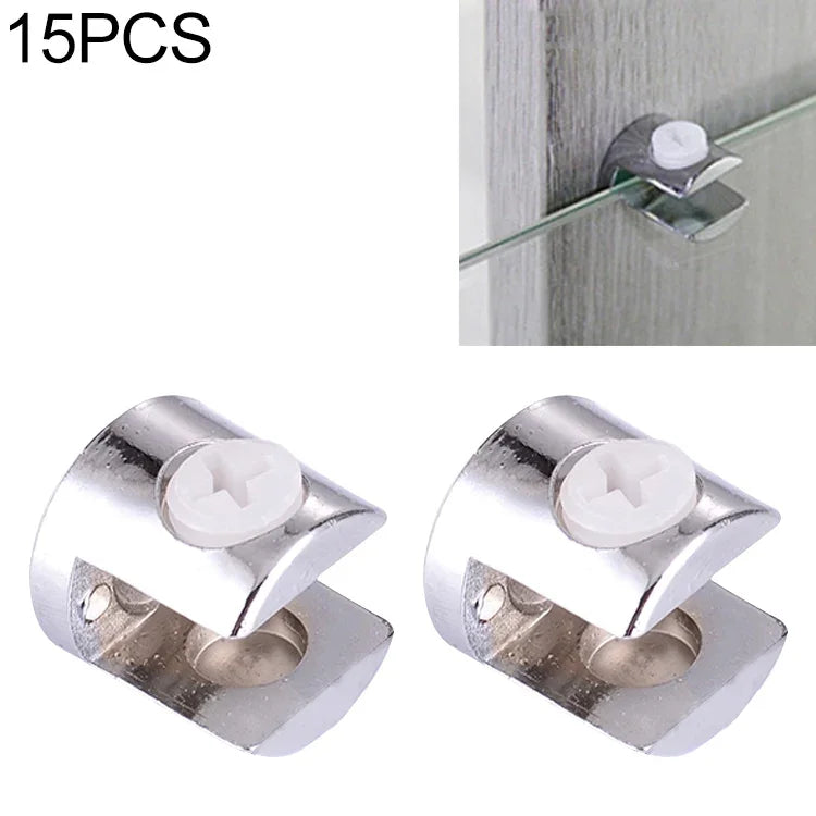 15 PCS Zinklegierung Helle Feststellhalterung Verbindung 12mm Zylindrische Glasbefestigungsklemme, 12mm Zylindrisch