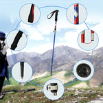 5-teilige, tragbare, faltbare Wanderstöcke aus Aluminiumlegierung, Faltlänge: 28,5 cm (Blau), Faltlänge: 28,5 cm (Rot), Faltlänge: 28,5 cm (Schwarz), Faltlänge: 28,5 cm (Grün)