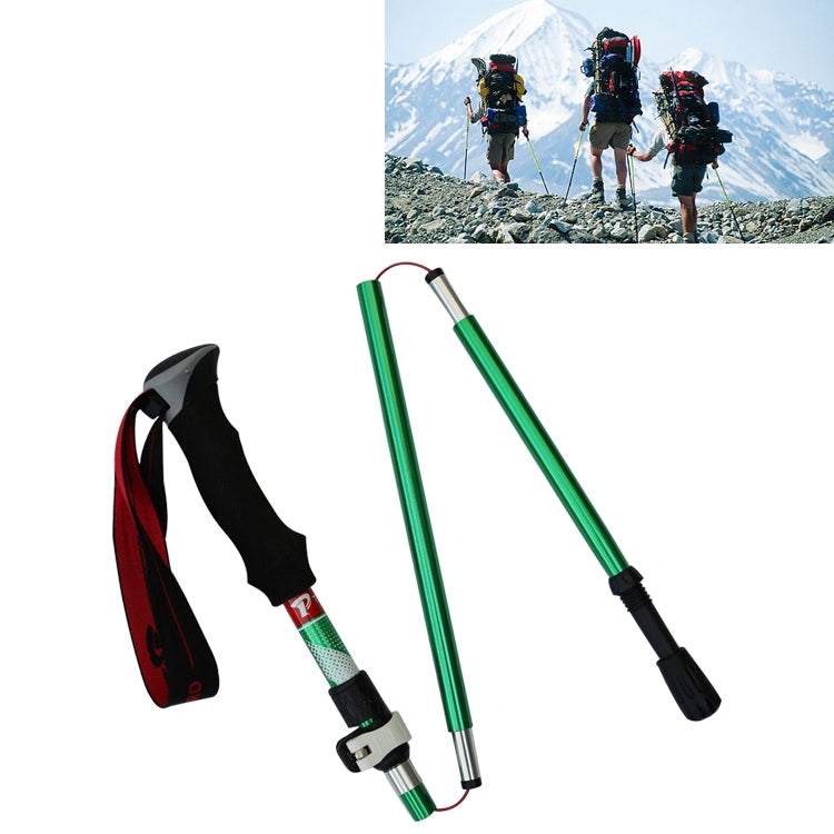 5-teilige, tragbare, faltbare Wanderstöcke aus Aluminiumlegierung, Faltlänge: 28,5 cm (Blau), Faltlänge: 28,5 cm (Rot), Faltlänge: 28,5 cm (Schwarz), Faltlänge: 28,5 cm (Grün)