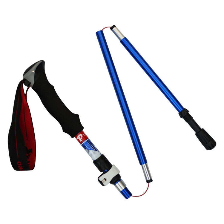 5-teilige, tragbare, faltbare Wanderstöcke aus Aluminiumlegierung, Faltlänge: 28,5 cm (Blau), Faltlänge: 28,5 cm (Rot), Faltlänge: 28,5 cm (Schwarz), Faltlänge: 28,5 cm (Grün)