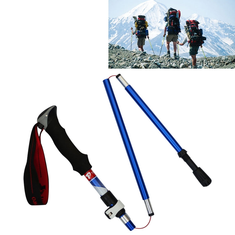 5-teilige, tragbare, faltbare Wanderstöcke aus Aluminiumlegierung, Faltlänge: 28,5 cm (Blau), Faltlänge: 28,5 cm (Rot), Faltlänge: 28,5 cm (Schwarz), Faltlänge: 28,5 cm (Grün)