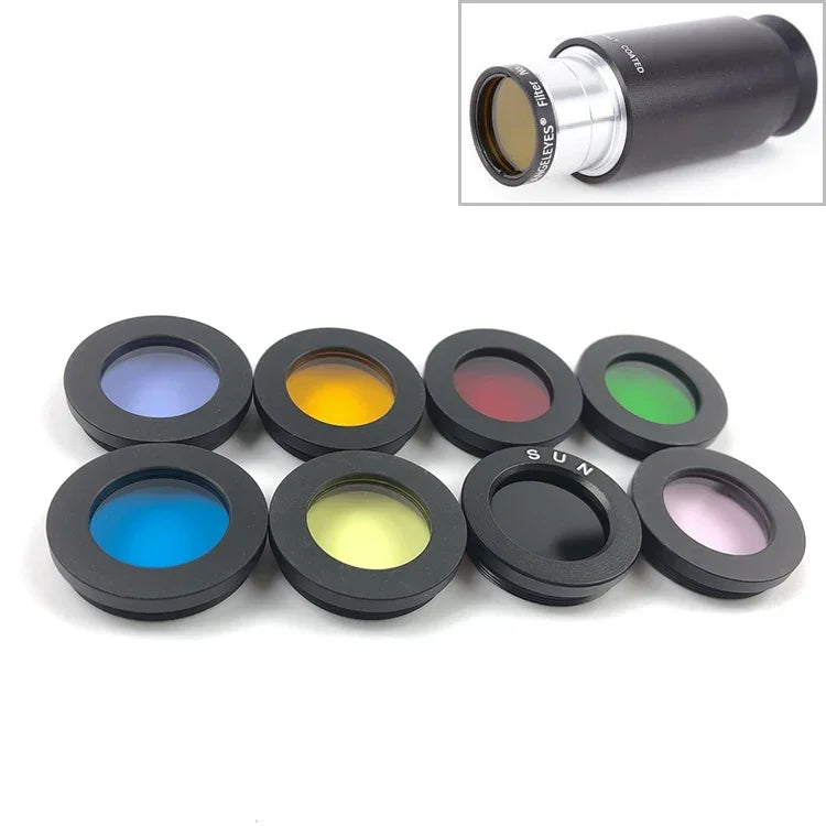 Datyson Astronomisches Teleskop Zubehör 1,25 Zoll Planeten Mond Nebel Filter Neutrale Edition, 8 Farben Set, 8 Farben Set
