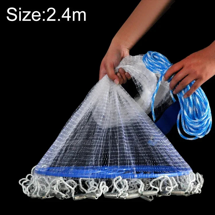 480 Flugscheiben-Monofilament-Fischernetz, Höhe: 2,4 m, 480 Flugscheiben-Monofilament