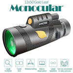 Moge 12x50 Professionelles HD Monokular Nachtsicht-Teleskop, Moge 12x50