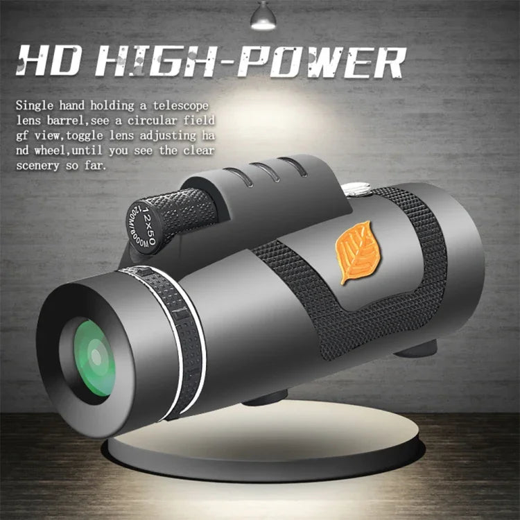 Moge 12x50 Professionelles HD Monokular Nachtsicht-Teleskop mit Stativ, Moge 12x50 mit Stativ