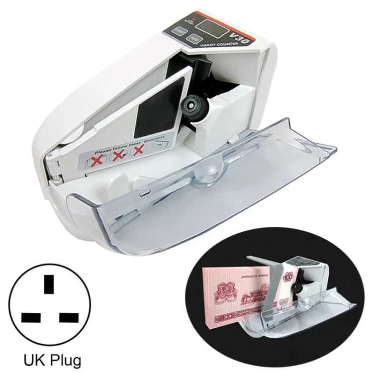 V30 Mini tragbarer Mehrfach-Banknotenzähler, Geldzähler, UK-Stecker, UK-Stecker