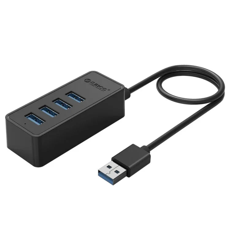 ORICO W5P-U3-30 4-Port USB 3.0 Desktop-HUB mit 30 cm Micro-USB-Kabel und Netzteil, W5P-U3-30 Schwarz