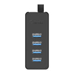 ORICO W5P-U3-30 4-Port USB 3.0 Desktop-HUB mit 30 cm Micro-USB-Kabel und Netzteil, W5P-U3-30 Schwarz