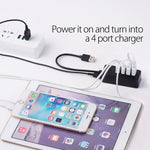 ORICO W5P-U3-30 4-Port USB 3.0 Desktop-HUB mit 30 cm Micro-USB-Kabel und Netzteil, W5P-U3-30 Schwarz