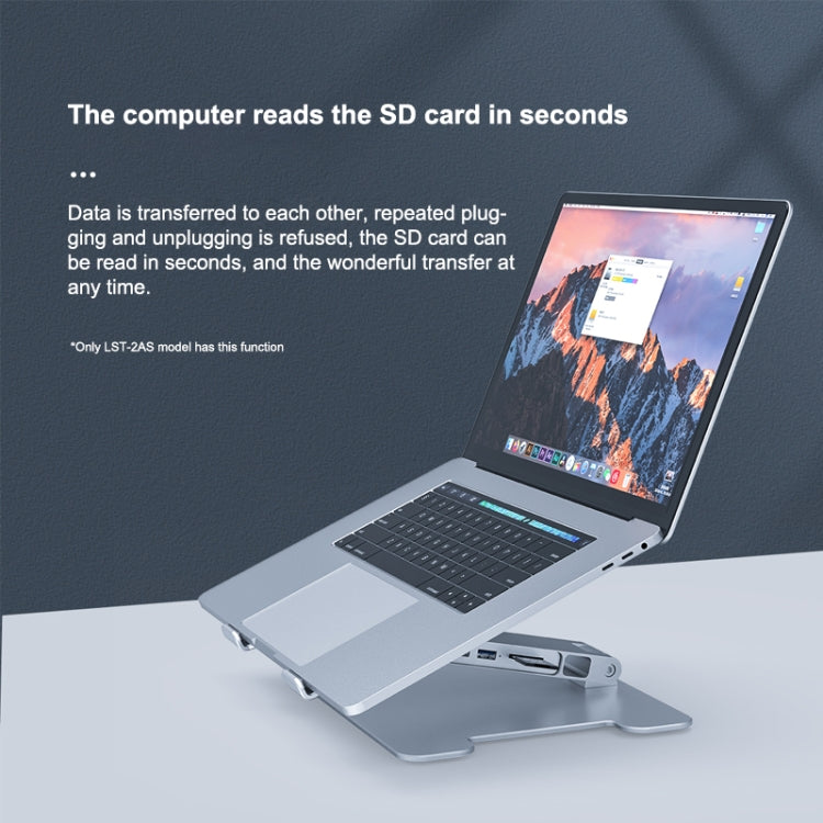 ORICO LST-2AS Multifunktionaler Laptop-Notebook-Halter aus Aluminiumlegierung, höhenverstellbar und klappbar, LST-2AS