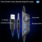 KOTION EACH G9000 3.5mm Gaming-Kopfhörer mit Mikrofon und LED-Licht für Laptop / Tablet / Mobiltelefone, Kabellänge: ca. 2.2m, G9000