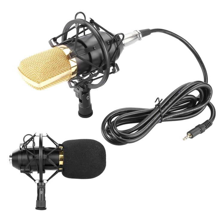 FIFINE F-700 Professionelles Kondensatormikrofon mit Schockhalter für Studio, Radioübertragung & Live-Übertragung, 3,5 mm Kopfhöreranschluss, Kabellänge: 2,5 m