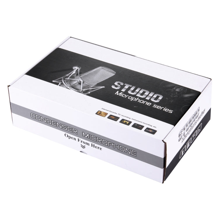 FIFINE F-700 Professionelles Kondensatormikrofon mit Schockhalter für Studio, Radioübertragung & Live-Übertragung, 3,5 mm Kopfhöreranschluss, Kabellänge: 2,5 m