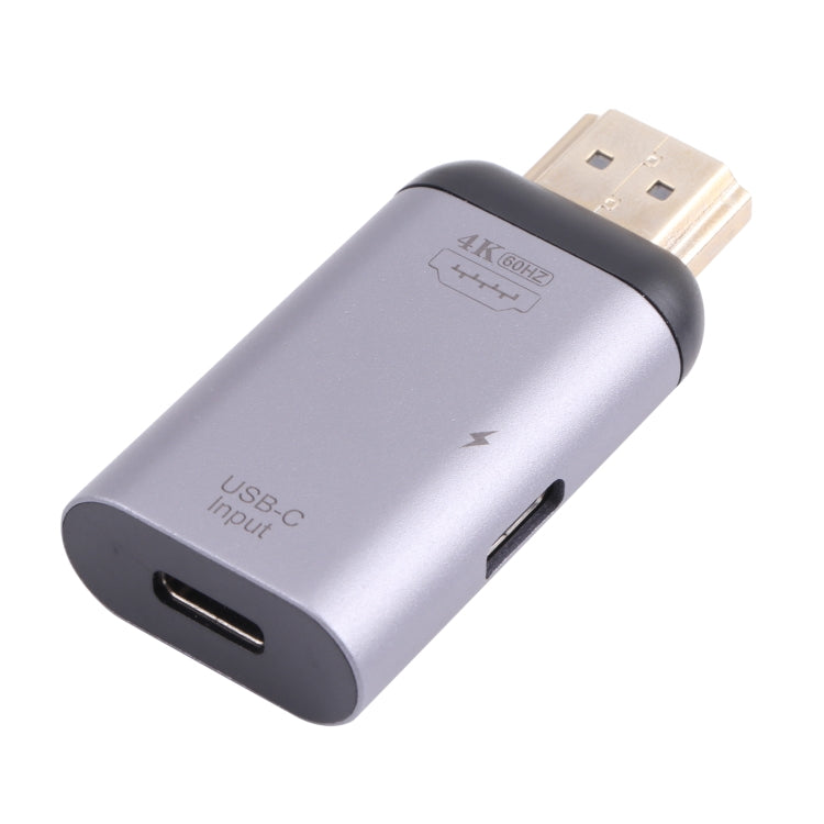 2 in 1 4K 60Hz HDMI Stecker zu USB-C / Typ-C Lade- + USB-C / Typ-C Buchse Adapter, HDMI