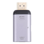 2 in 1 4K 60Hz HDMI Stecker zu USB-C / Typ-C Lade- + USB-C / Typ-C Buchse Adapter, HDMI