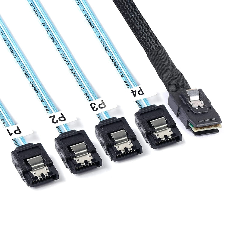 Mini SAS (SFF-8087) zu 4 x SATA 7-polige Buchse Forward Breakout 6Gbps Datenkabel, Länge: 50cm, SFF-8087 (Länge: 50cm)