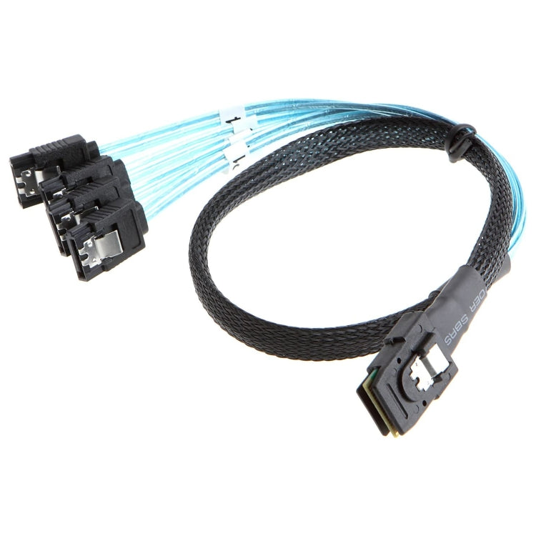 Mini SAS (SFF-8087) zu 4 x SATA 7-polige Buchse Forward Breakout 6Gbps Datenkabel, Länge: 50cm, SFF-8087 (Länge: 50cm)