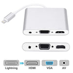 3 in 1 8 Pin zu HDMI / VGA / Audio Adapter