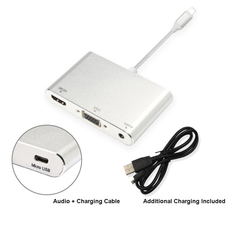 3 in 1 8 Pin zu HDMI / VGA / Audio Adapter