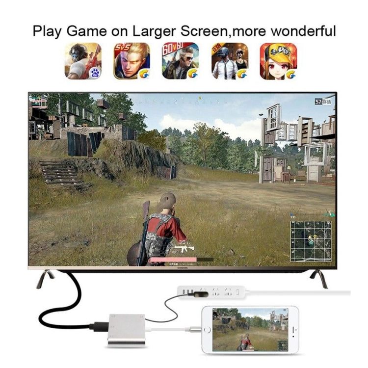 3 in 1 8 Pin zu HDMI / VGA / Audio Adapter