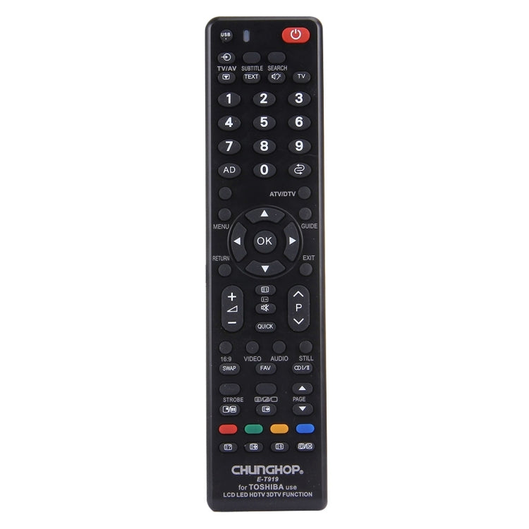 CHUNGHOP E-T919 Universelle Fernbedienung für TOSHIBA LED TV / LCD TV / HDTV / 3DTV, für TOSHIBA TV