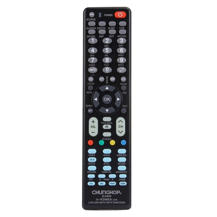 CHUNGHOP E-K906 Universalfernbedienung für KONKA LED TV / LCD TV / HDTV / 3DTV, für KONKA TV