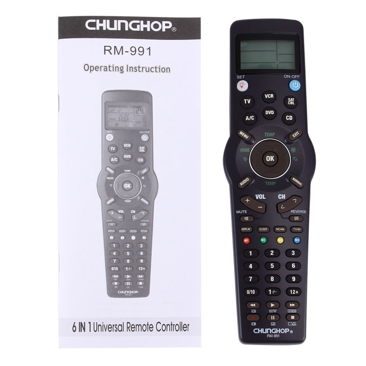 CHUNGHOP RM-L991 Universelle LCD-Fernbedienung mit Lernfunktion für TV VCR SAT CBL DVD CD A/C, RM-L991