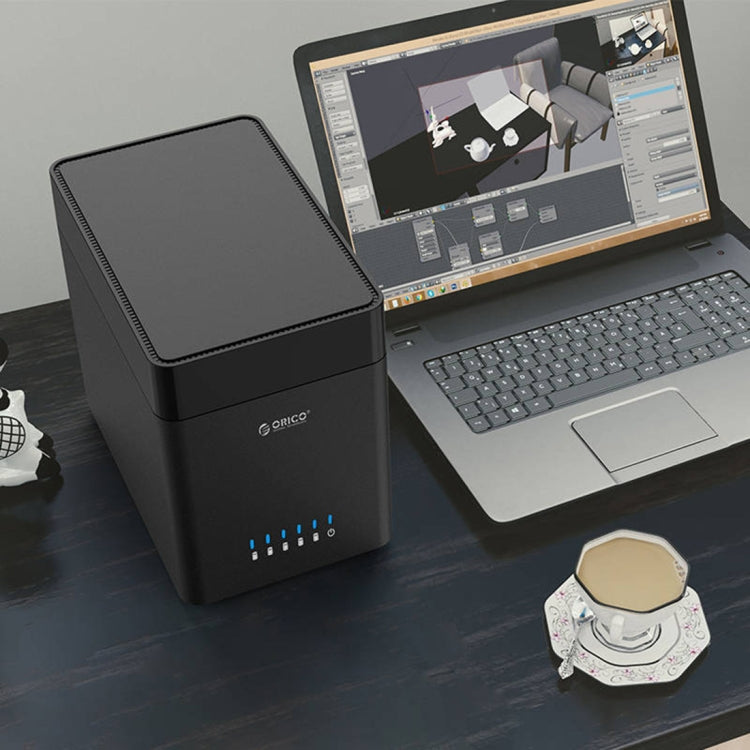 ORICO DS500U3 3,5 Zoll 5-Bay Magnettyp USB 3.0 Festplattengehäuse mit blauem LED-Anzeiger, USB 3.0