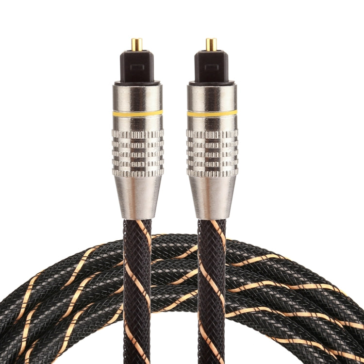 1m OD6.0mm vergoldetes Metallkopf Gewebtes Netz Toslink Männlich-zu-Männlich Digitales optisches Audiokabel, Länge: 1m