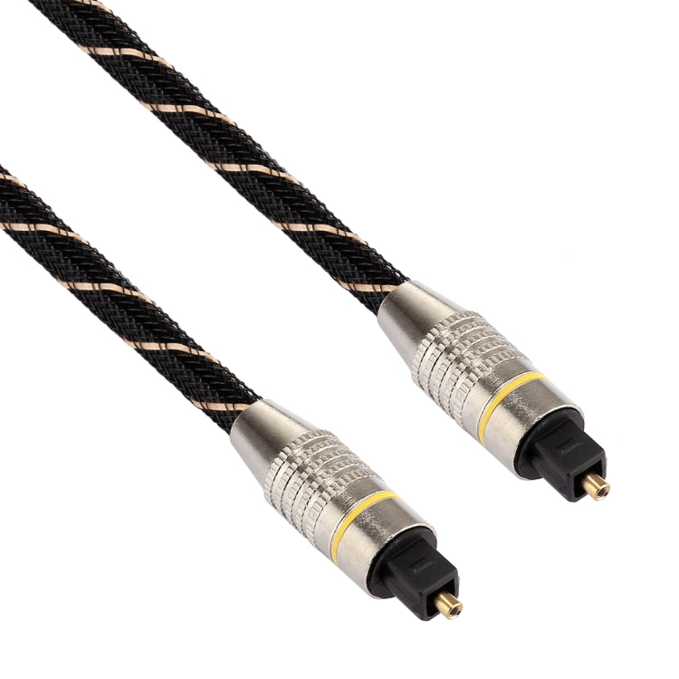 1m OD6.0mm vergoldetes Metallkopf Gewebtes Netz Toslink Männlich-zu-Männlich Digitales optisches Audiokabel, Länge: 1m