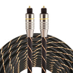10m OD6.0mm vergoldetes Metallkopf Gewebtes Netz Toslink Männlich-zu-Männlich Digitales optisches Audiokabel, Länge: 10m