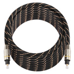10m OD6.0mm vergoldetes Metallkopf Gewebtes Netz Toslink Männlich-zu-Männlich Digitales optisches Audiokabel, Länge: 10m