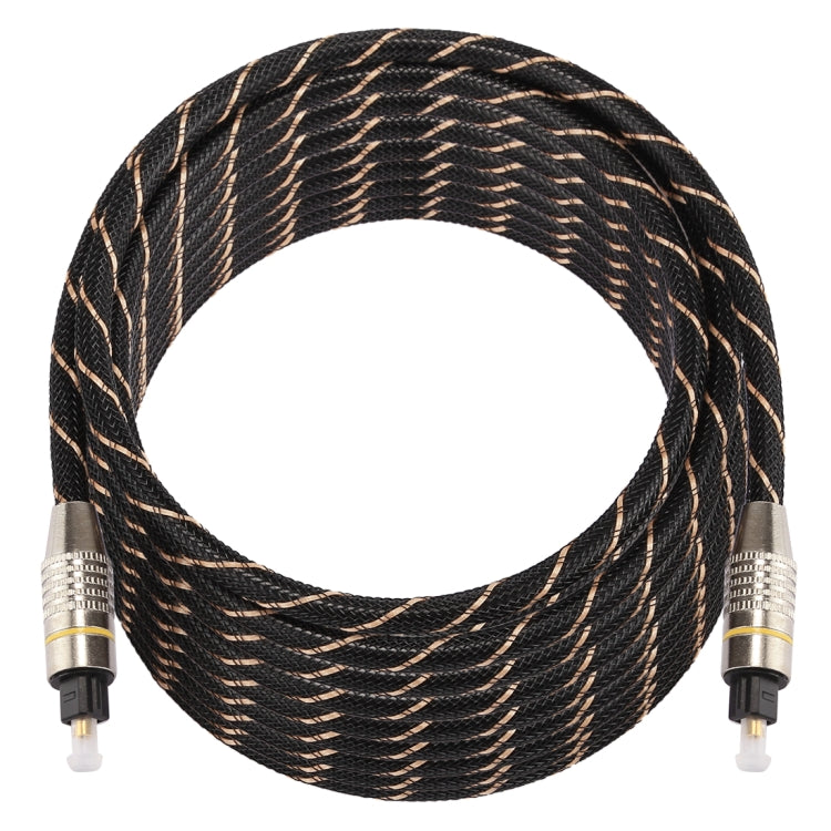 10m OD6.0mm vergoldetes Metallkopf Gewebtes Netz Toslink Männlich-zu-Männlich Digitales optisches Audiokabel, Länge: 10m