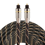 15m OD6.0mm vergoldetes Metallkopf Gewebtes Netz Toslink Männlich-zu-Männlich Digitales optisches Audiokabel, Länge: 15m