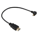 30cm 4K HDMI Männlich zu Micro HDMI Positiv gewinkelter Männlich vergoldeter Stecker Adapterkabel, 30cm Positiv