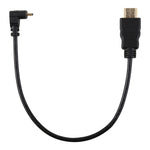 30cm 4K HDMI Männlich zu Micro HDMI Positiv gewinkelter Männlich vergoldeter Stecker Adapterkabel, 30cm Positiv